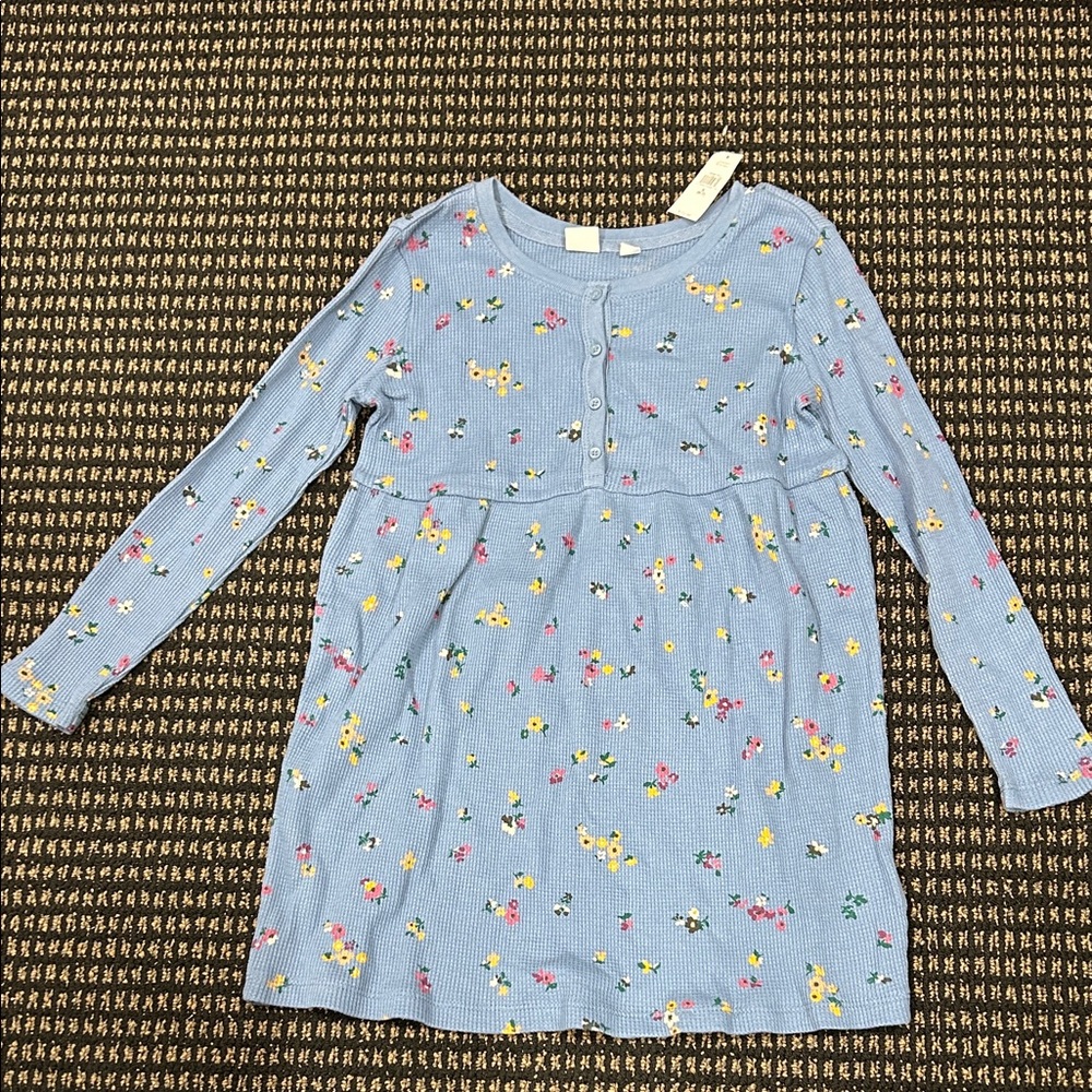 GAP Blue Floral Button-Front Top